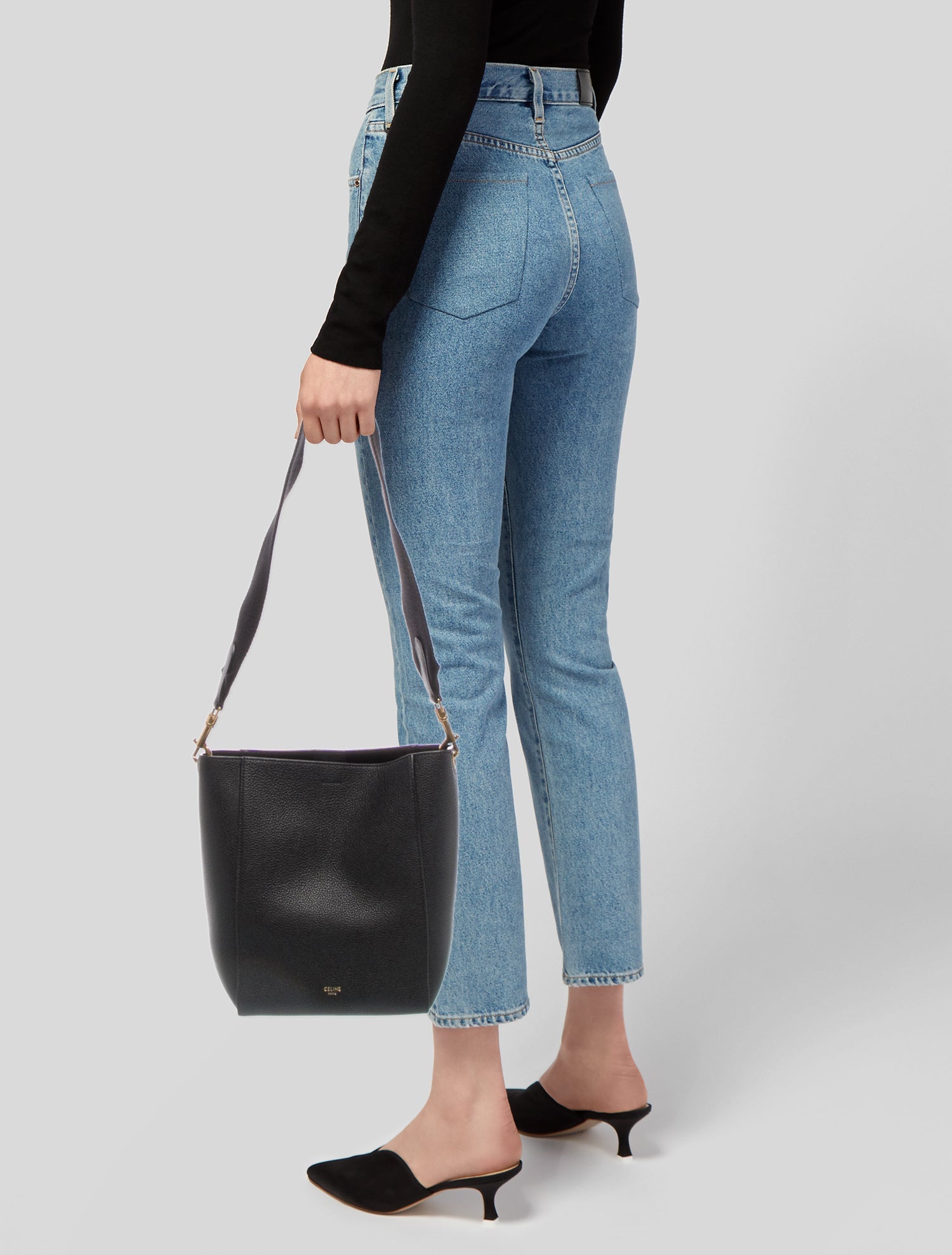 Celine Leather Seau Sangle Small