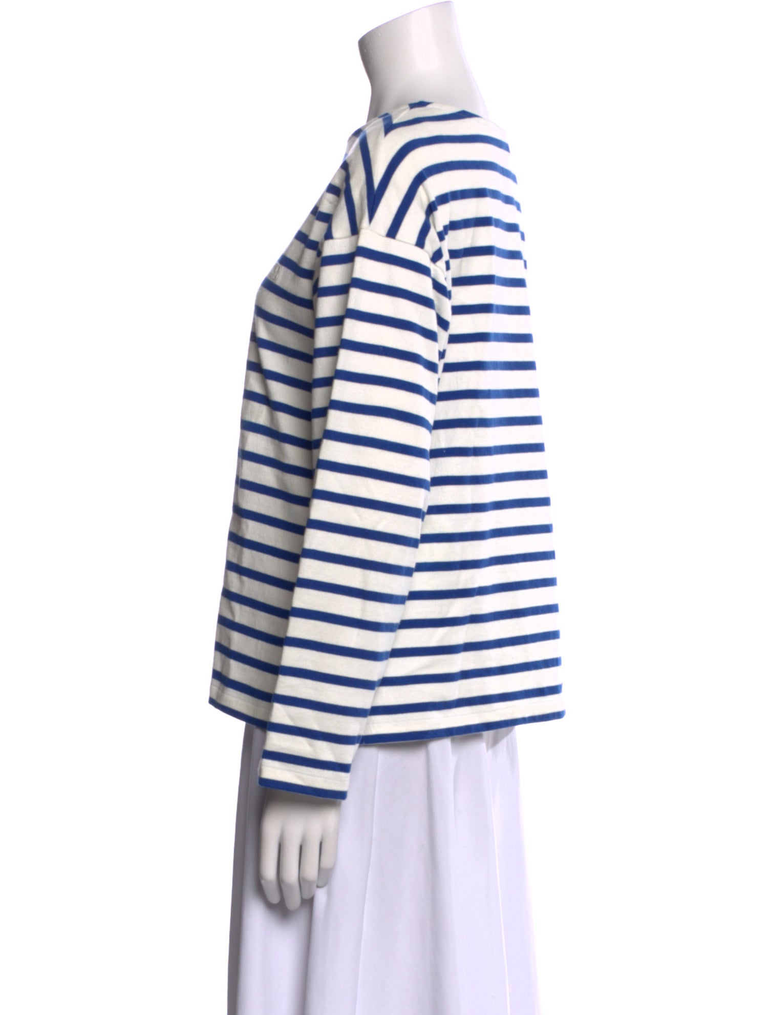 Celine Striped Bateau Neckline Top