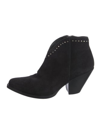 Celine Suede Studded Accents Western Boots