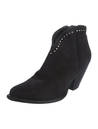 Celine Suede Studded Accents Western Boots