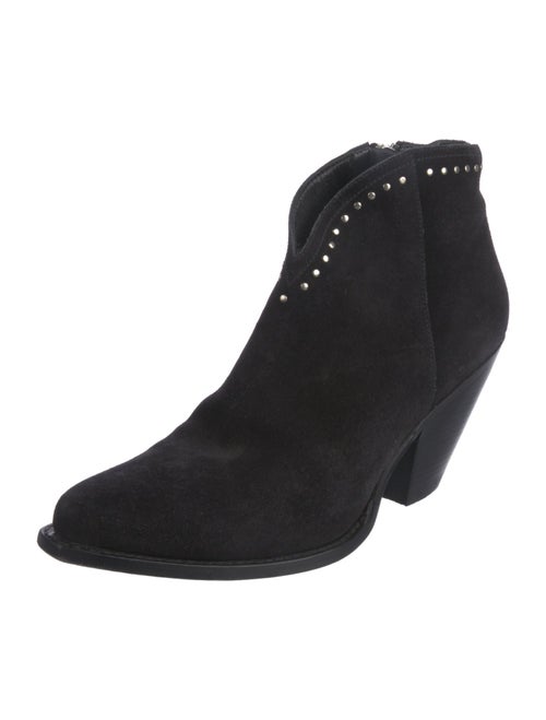 Celine Suede Studded Accents Western Boots