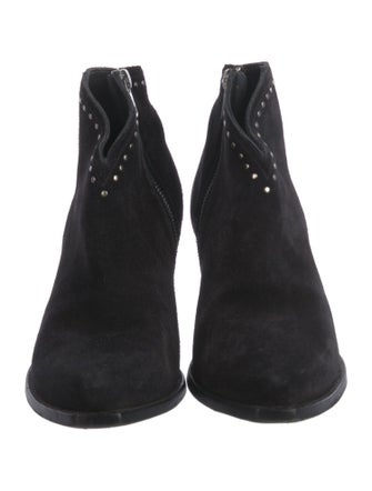 Celine Suede Studded Accents Western Boots