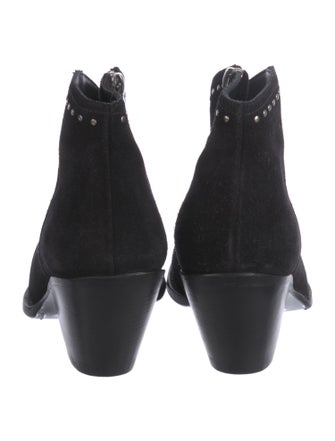 Celine Suede Studded Accents Western Boots