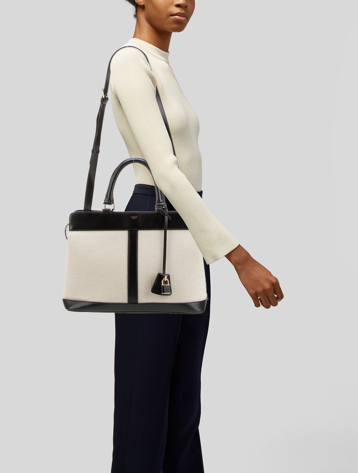 Celine Canvas Cabas De France Canvas Medium Tote Medium