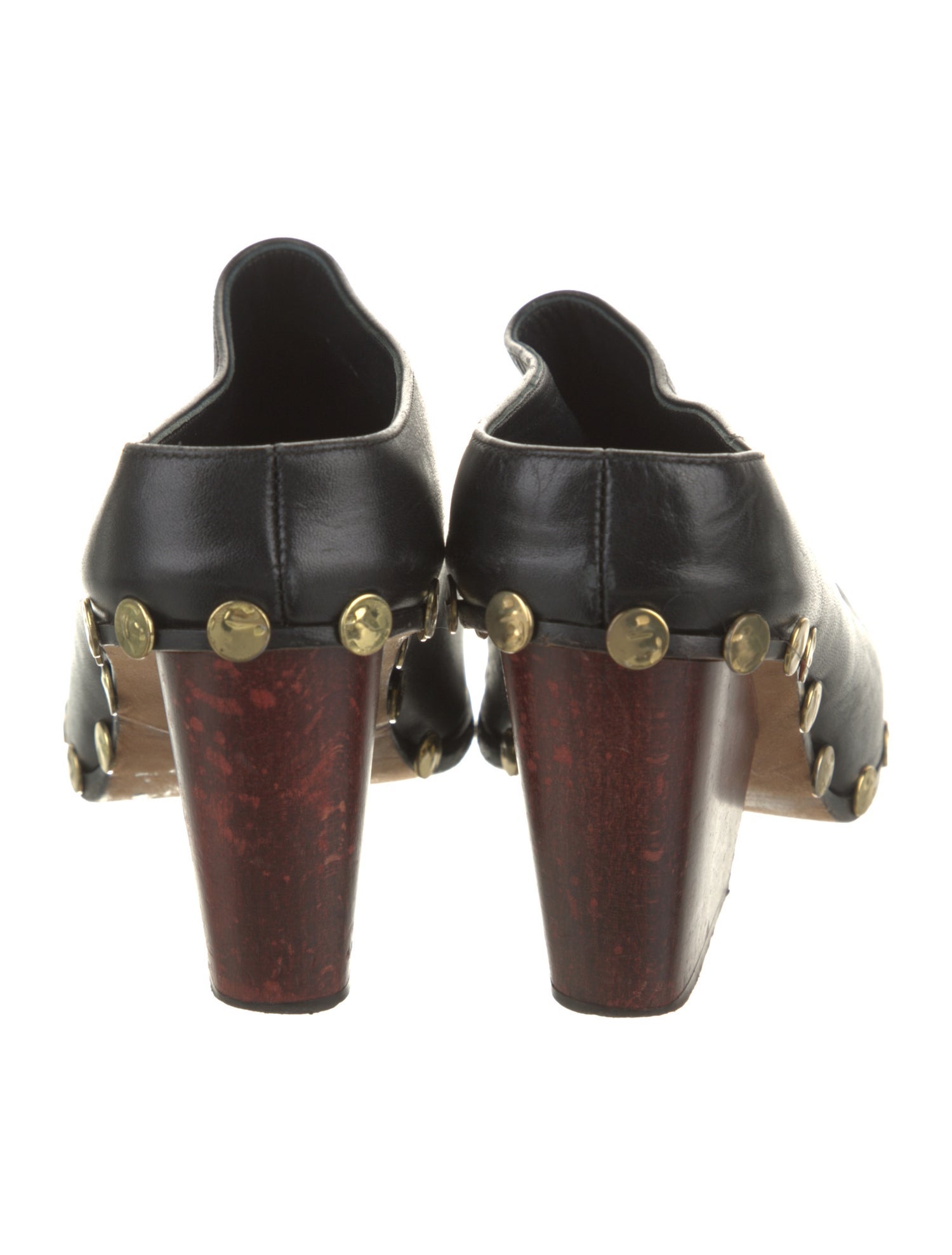 Celine Leather Studded Accents Mules