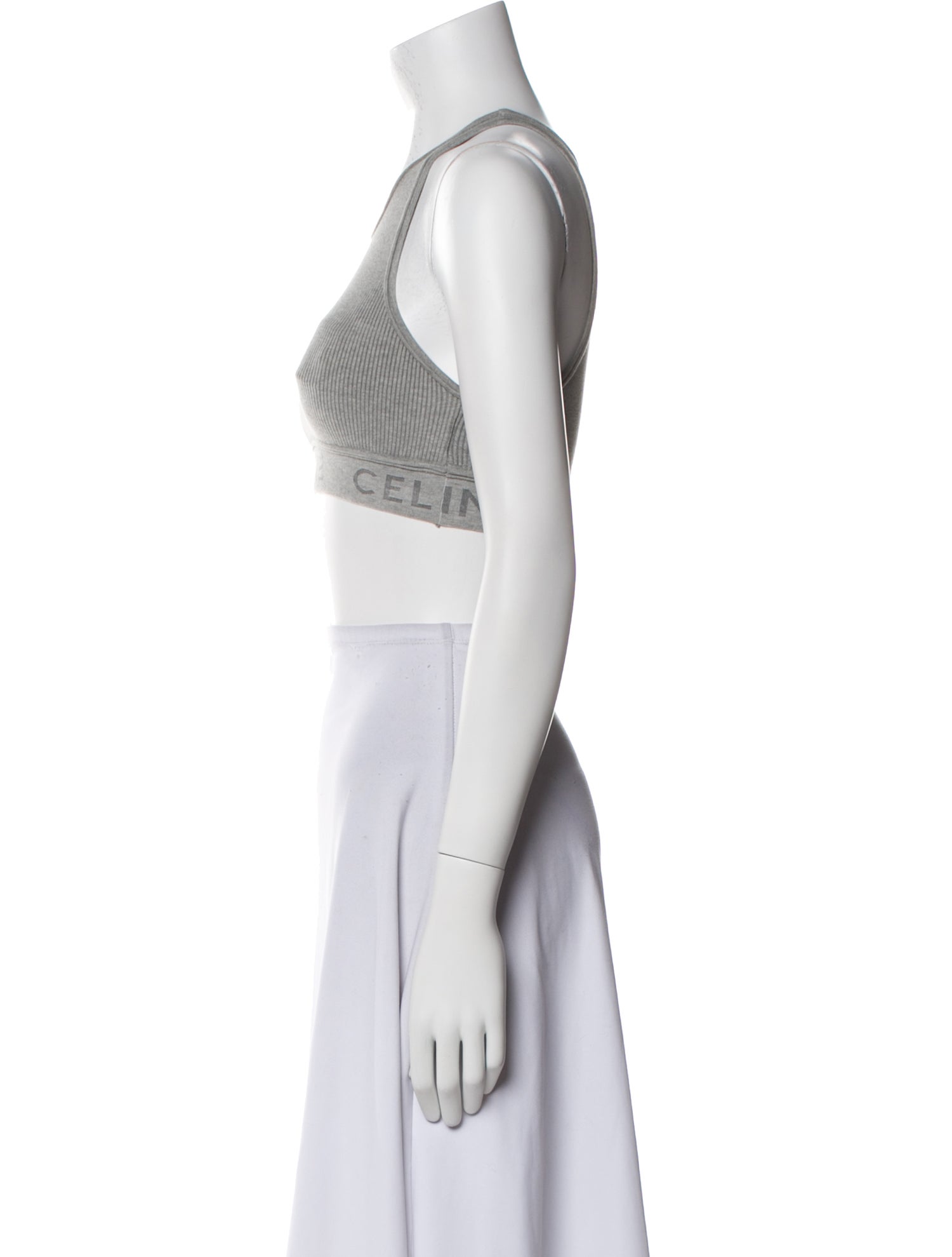 Celine Graphic Print Halterneck Crop Top