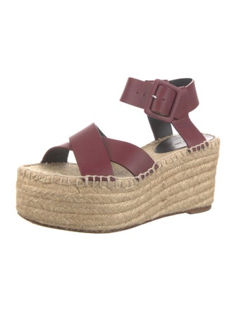 Celine Leather Embroidered Accent Espadrilles