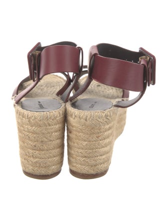 Celine Leather Embroidered Accent Espadrilles