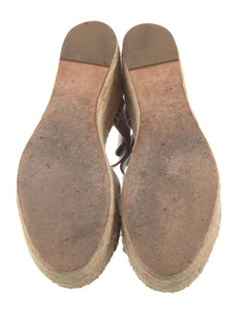 Celine Leather Embroidered Accent Espadrilles