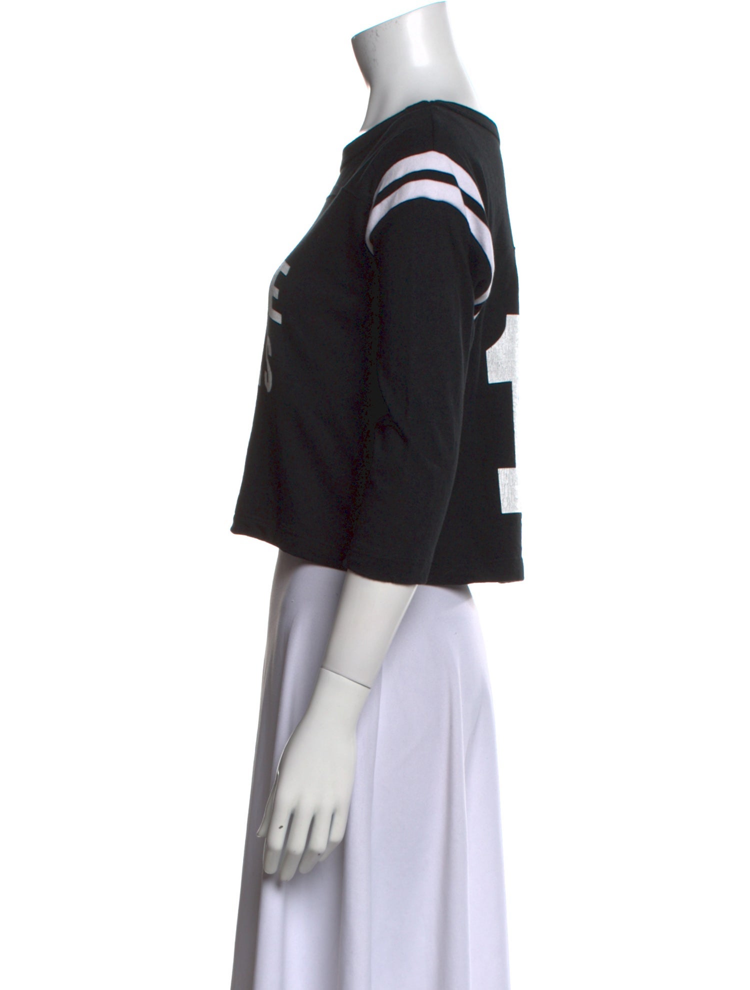 Celine Cropped Boxy Graphic Print Crop Top