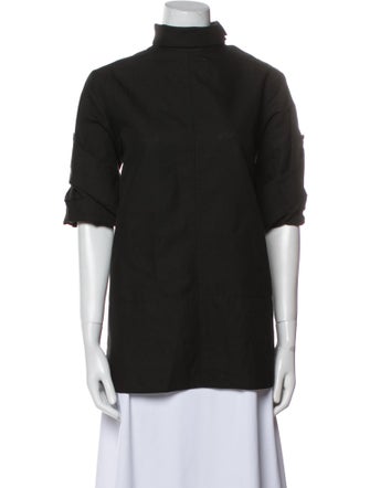 Celine Linen Turtleneck Blouse