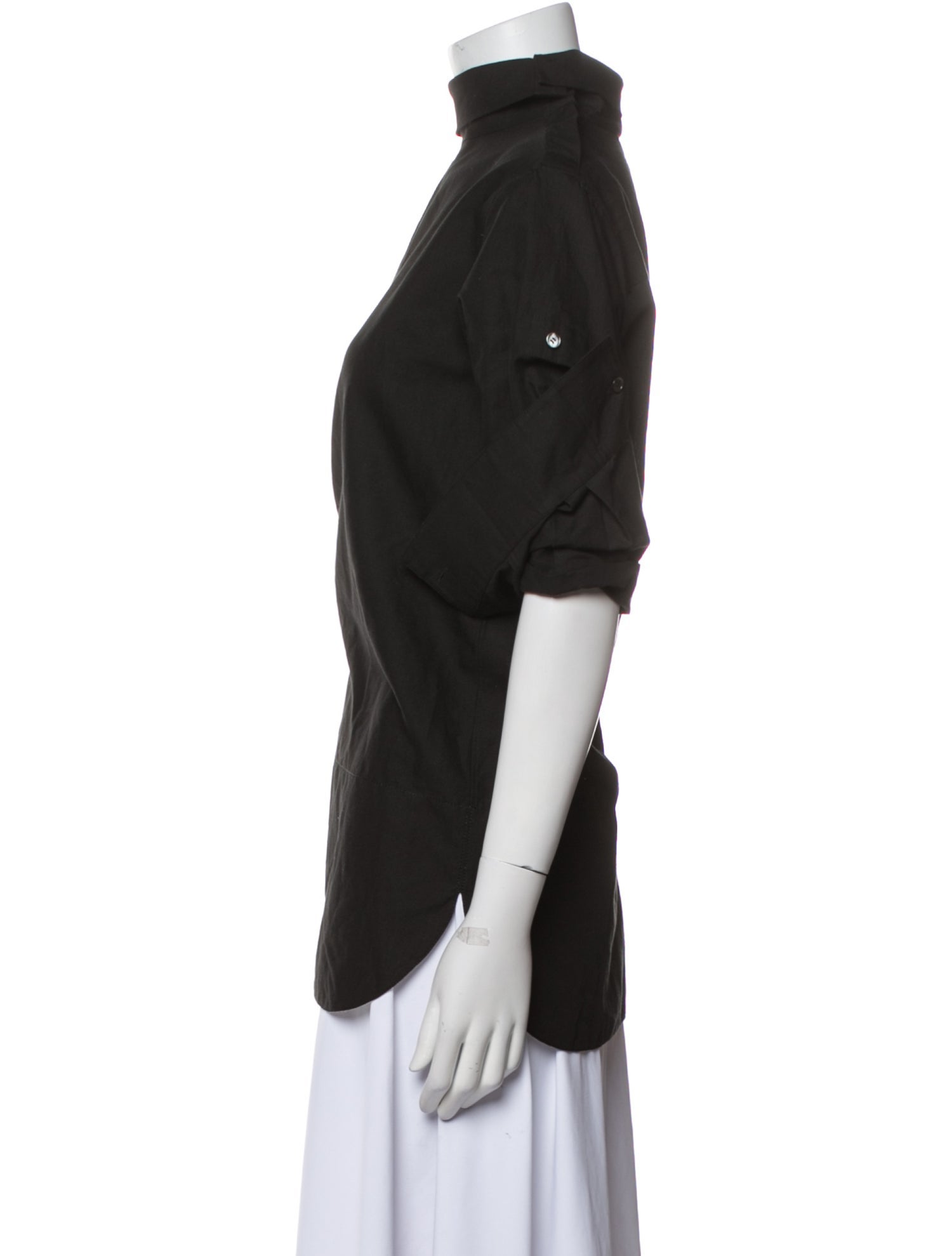 Celine Linen Turtleneck Blouse