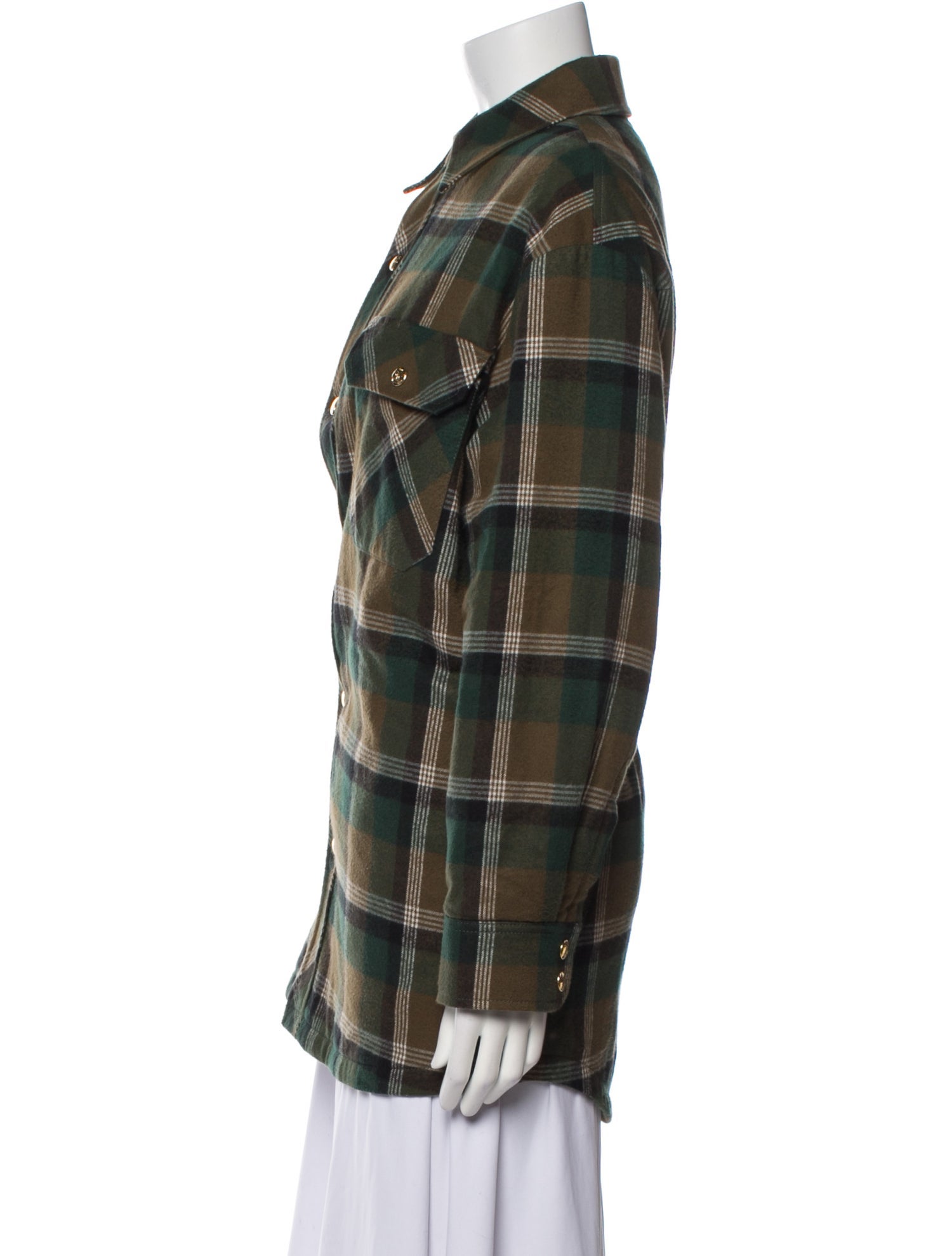 Celine Plaid Print Utility Jacket