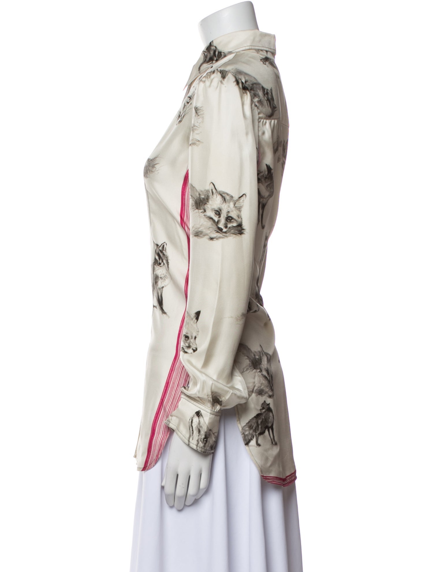 Celine Silk Printed Button-Up Top