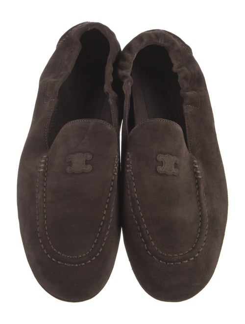 Celine Suede Embroidered Accent Loafers