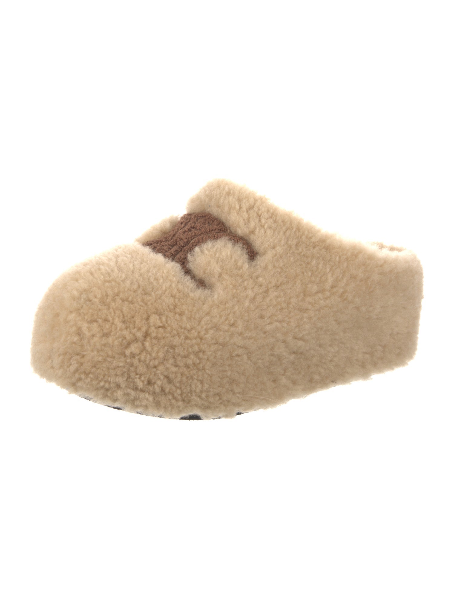 Celine Shearling Embroidered Accent Mules