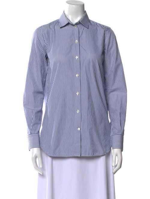 Celine Striped Long Sleeve Button-Up Top