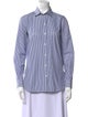 Celine Striped Long Sleeve Button-Up Top