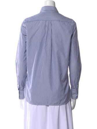 Celine Striped Long Sleeve Button-Up Top