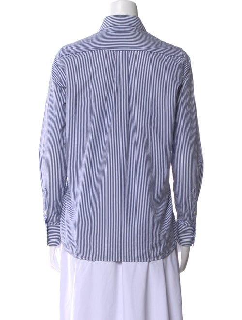 Celine Striped Long Sleeve Button-Up Top
