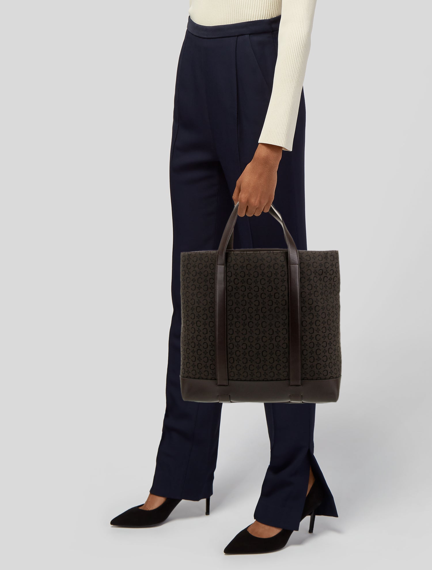 Celine Canvas Vertical shopping tote