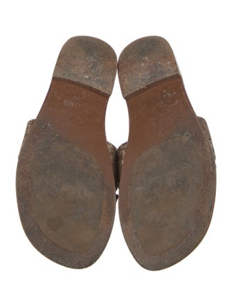 Celine Leather Animal Print Slides