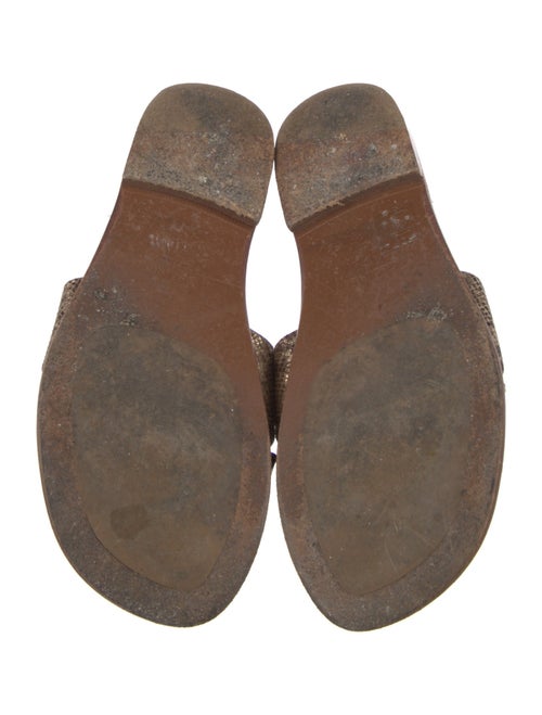 Celine Leather Animal Print Slides