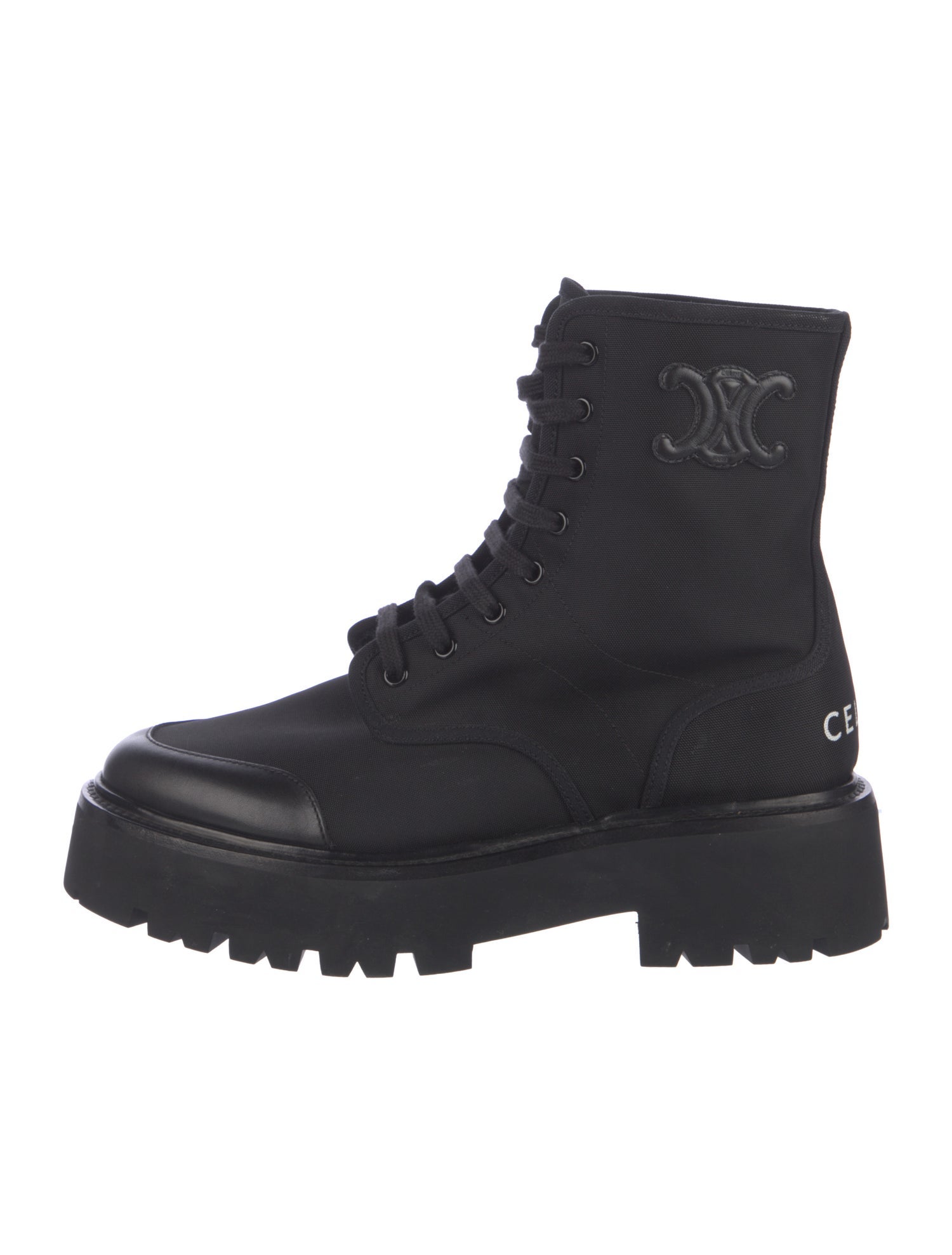 Celine Canvas Combat Boots