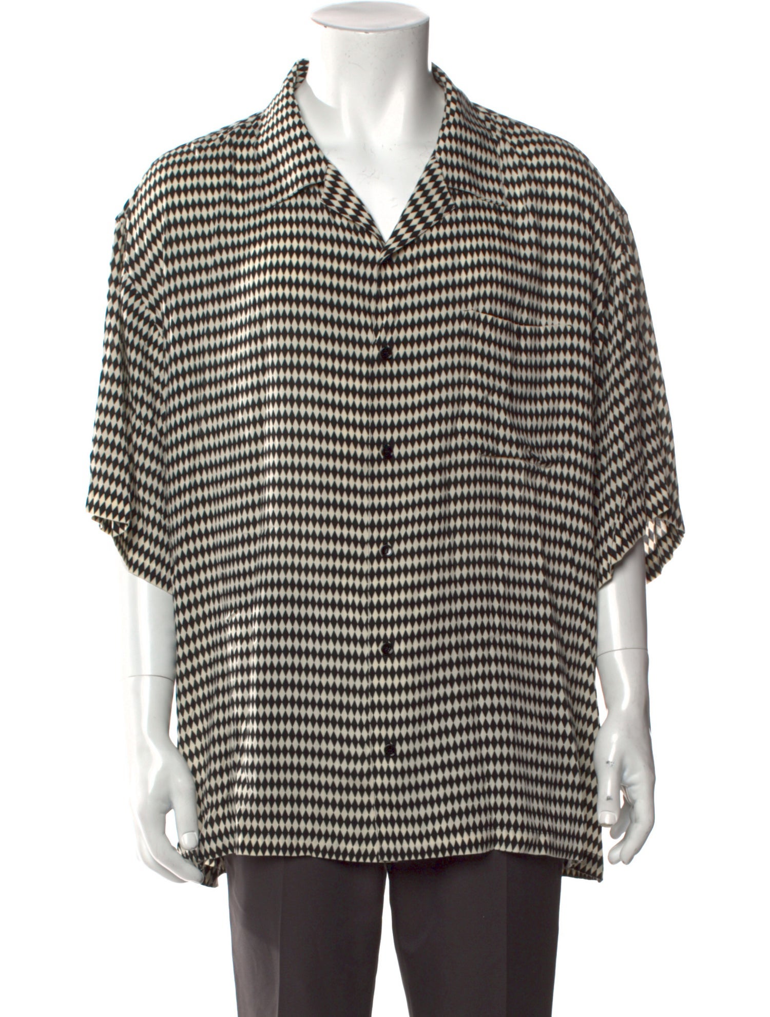 Celine Plaid Print Three-Quarter Sleeve Shirt