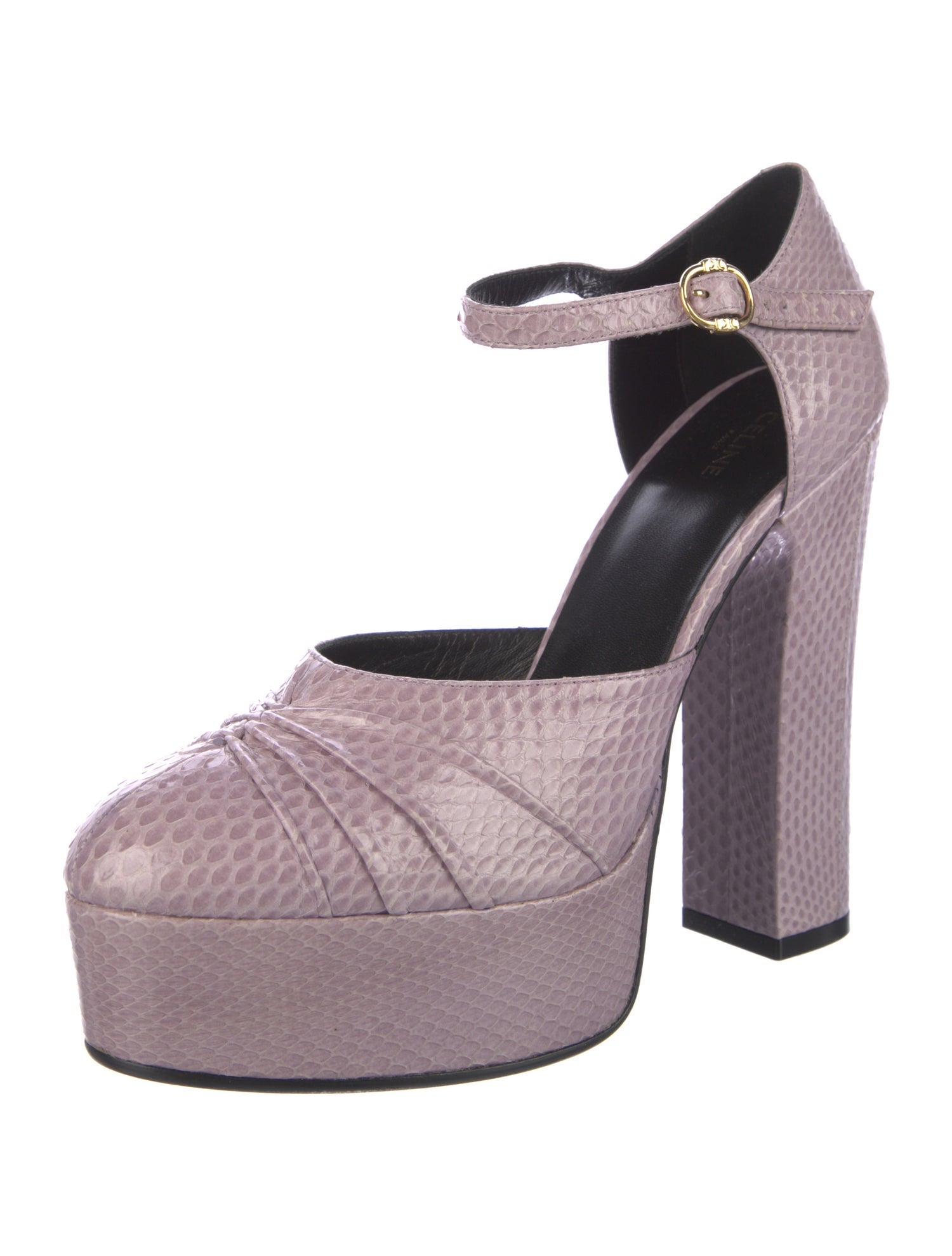 Celine Snakeskin Animal Print D'Orsay Pumps