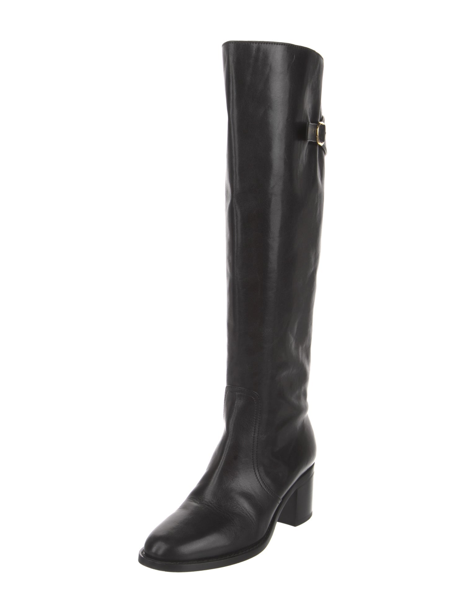 Celine Signature Logo Leather Riding Boots