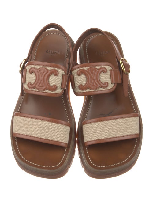 Celine Leather Colorblock Pattern Sandals