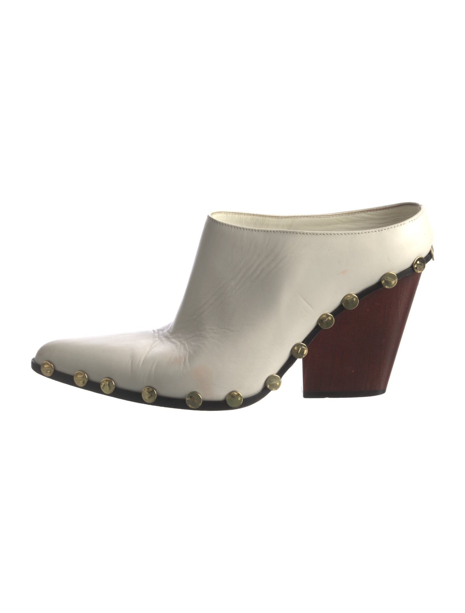 Celine Leather Studded Accents Mules