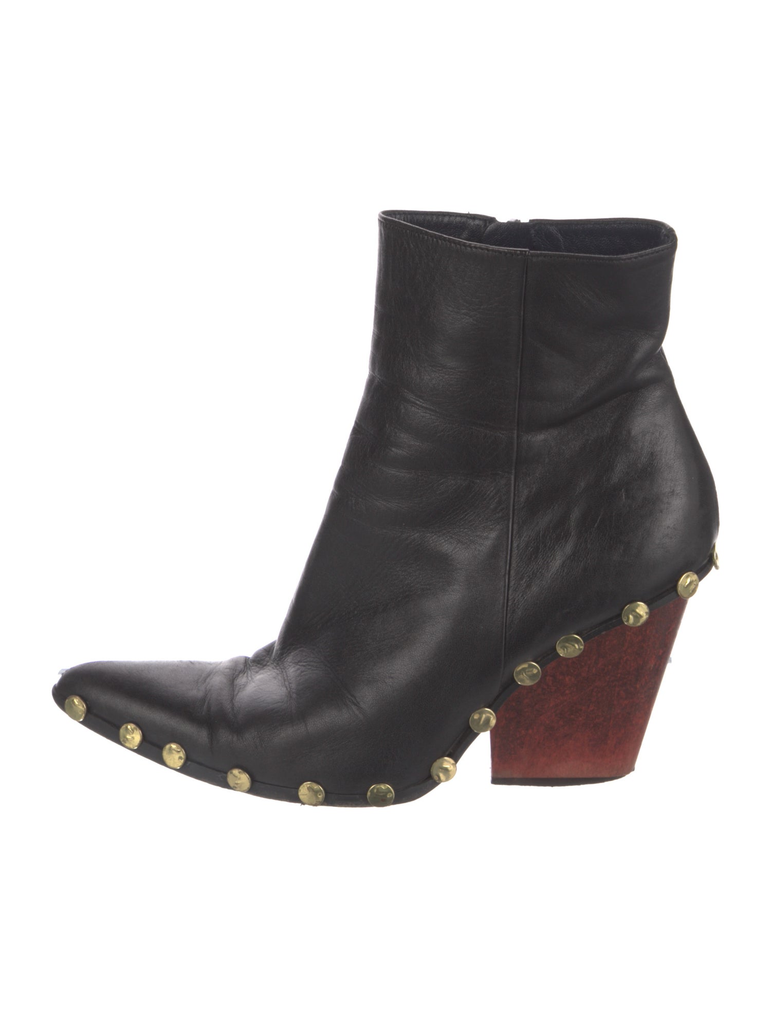 Celine Leather Studded Accents Boots
