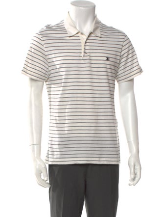Celine Striped Collar Polo Shirt