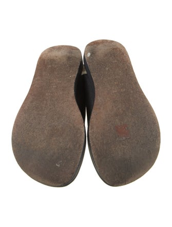 Celine Leather Fur Trim Sandals