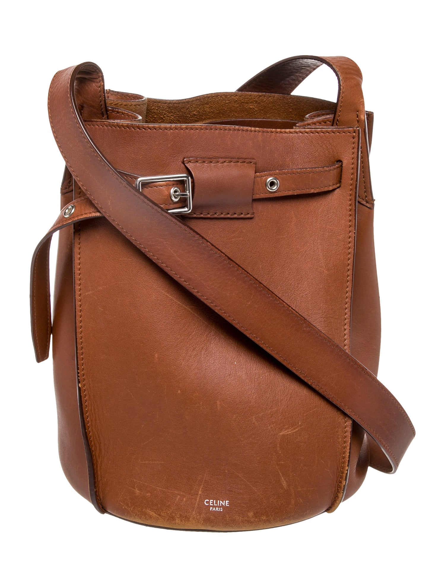 Celine Leather Big Bucket w/Strap