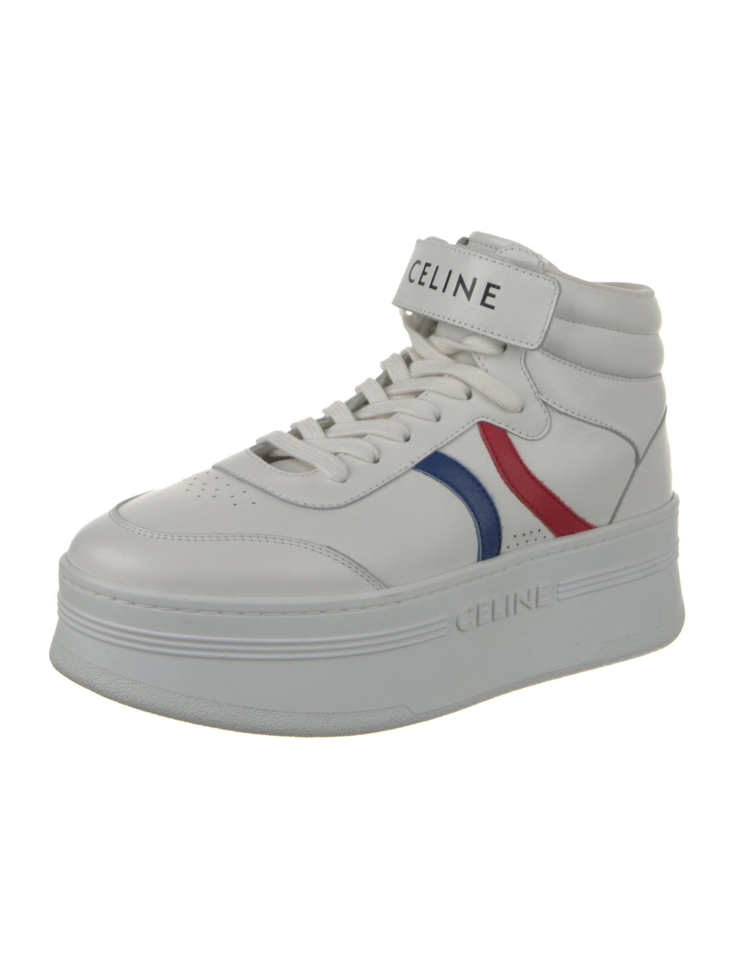 Celine Leather Colorblock Pattern Sneakers