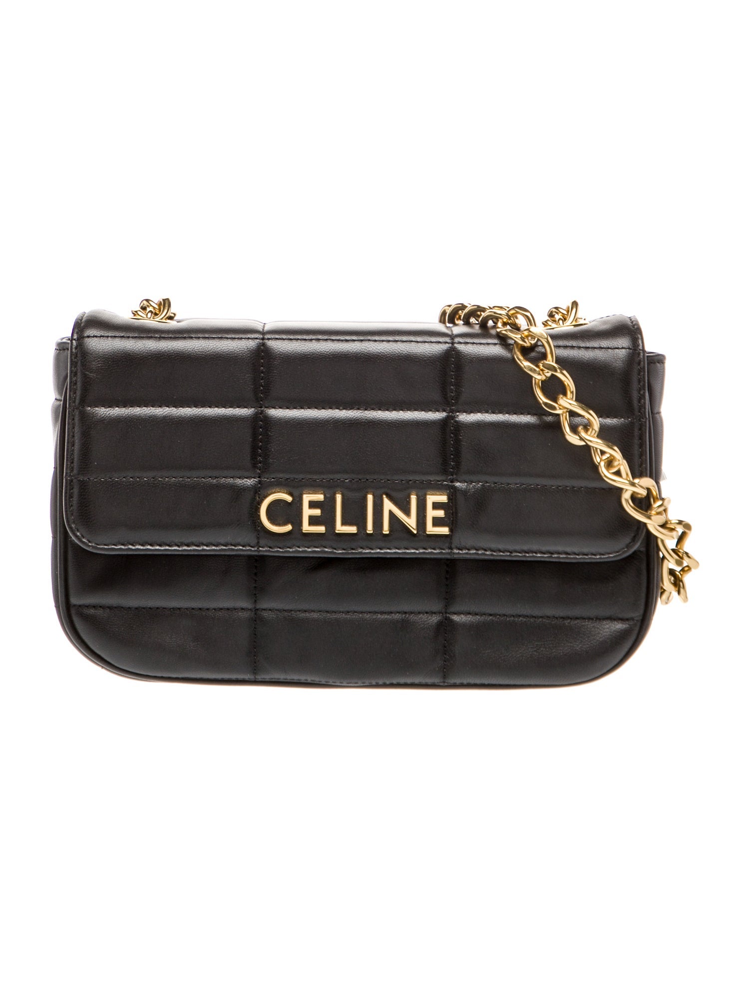 Celine Goat Leather Matelassé Chain Shoulder Bag 2022