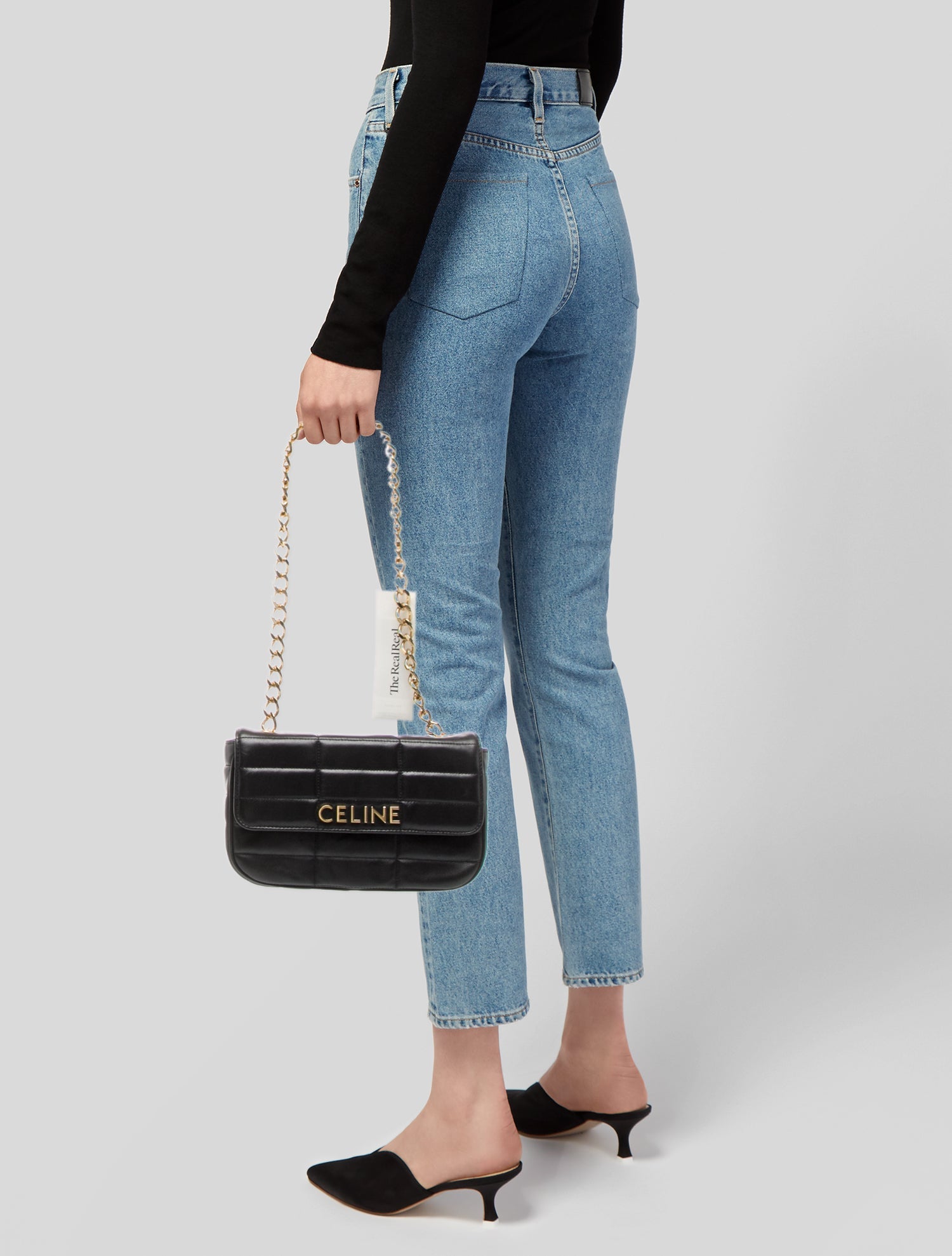 Celine Goat Leather Matelassé Chain Shoulder Bag 2022