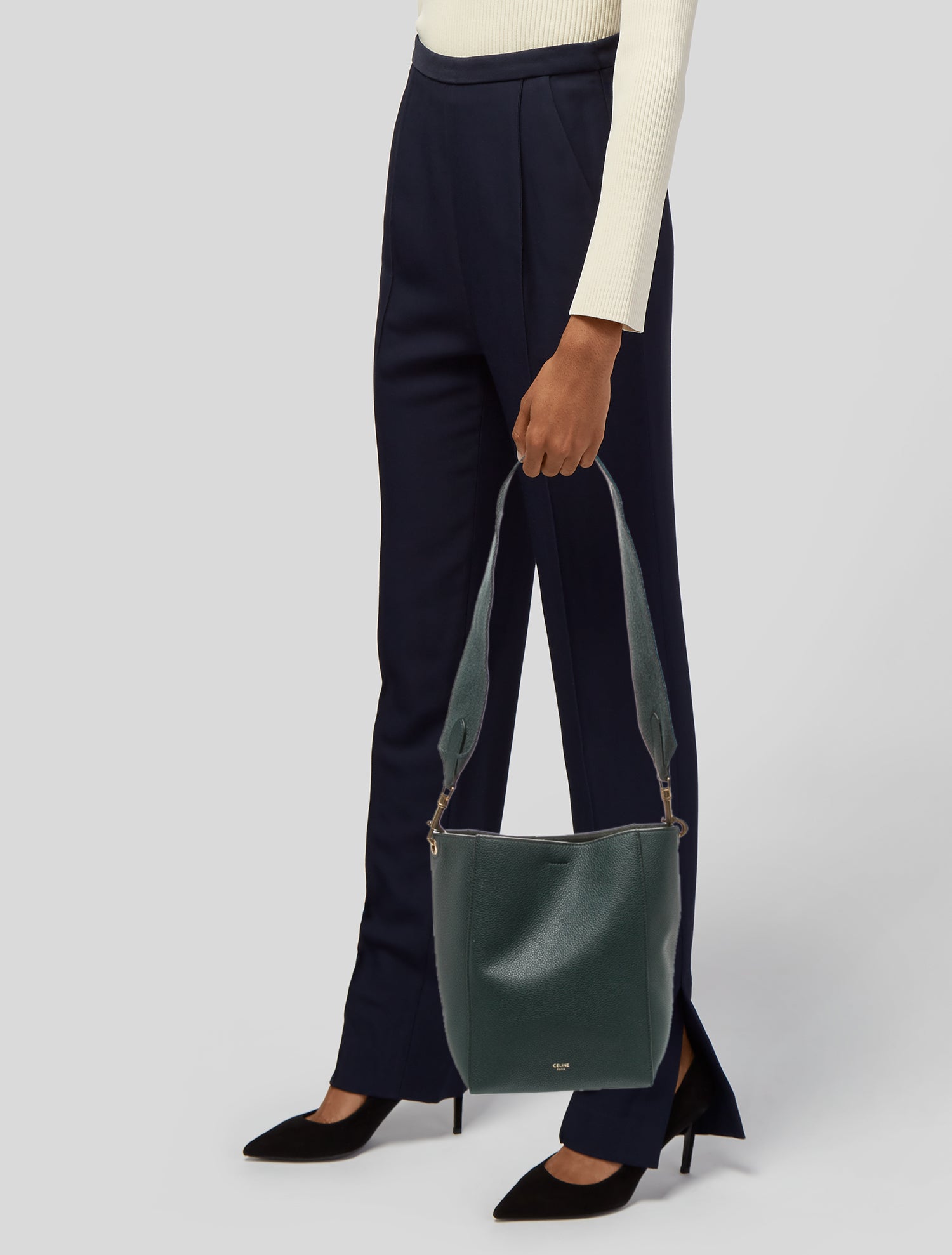 Celine Leather Seau Sangle Small