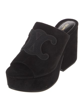 Celine Velvet Embroidered Accent Slides