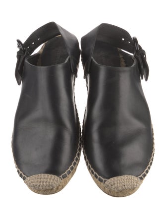 Celine Leather Whipstitch Trim Espadrilles
