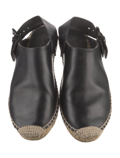 Celine Leather Whipstitch Trim Espadrilles