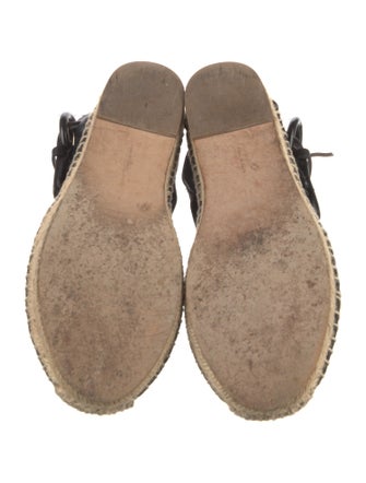 Celine Leather Whipstitch Trim Espadrilles