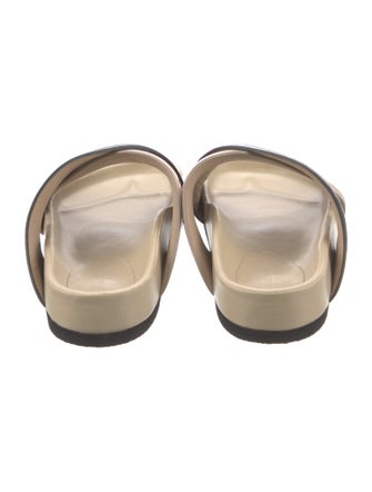 Celine Patent Leather Colorblock Pattern Slides