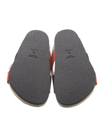 Celine Patent Leather Colorblock Pattern Slides