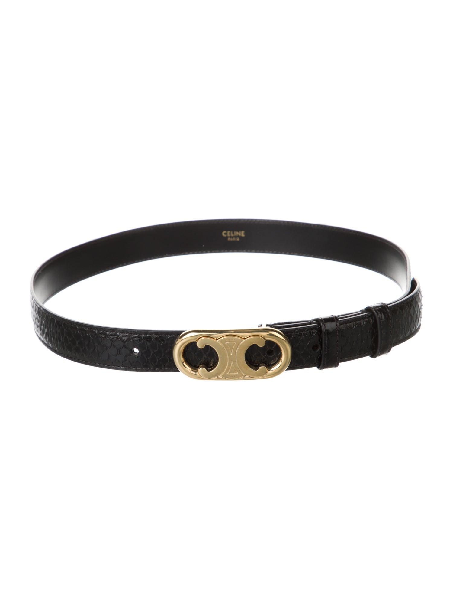 Celine Skinny Leather Belt