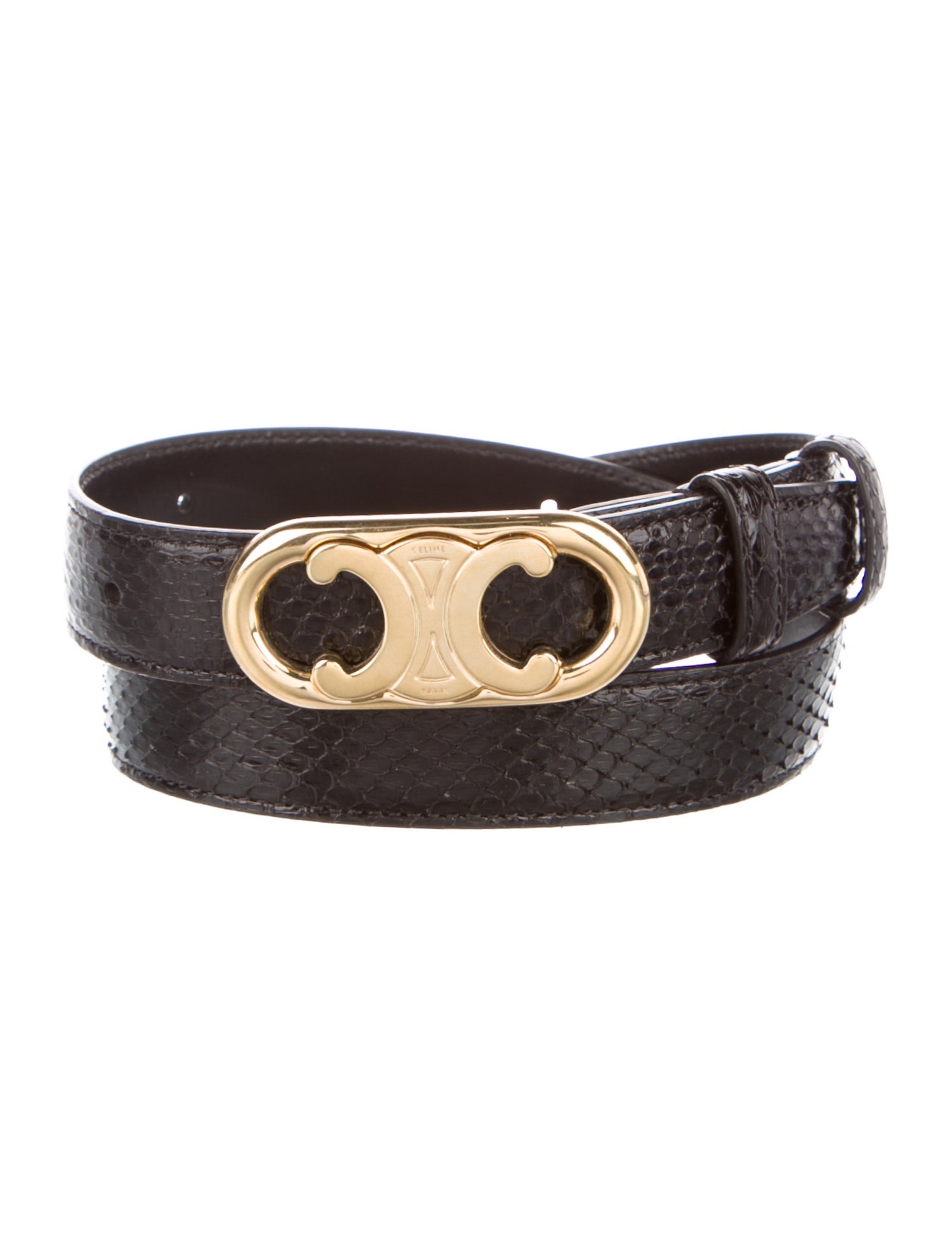 Celine Skinny Snakeskin Waist Belt