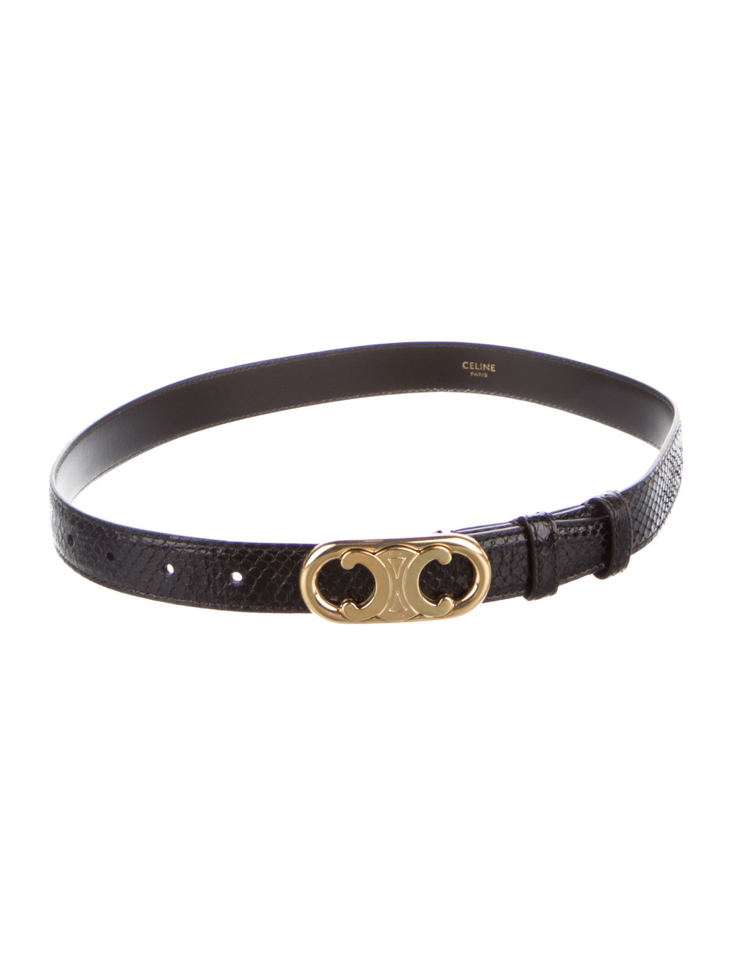 Celine Skinny Snakeskin Waist Belt